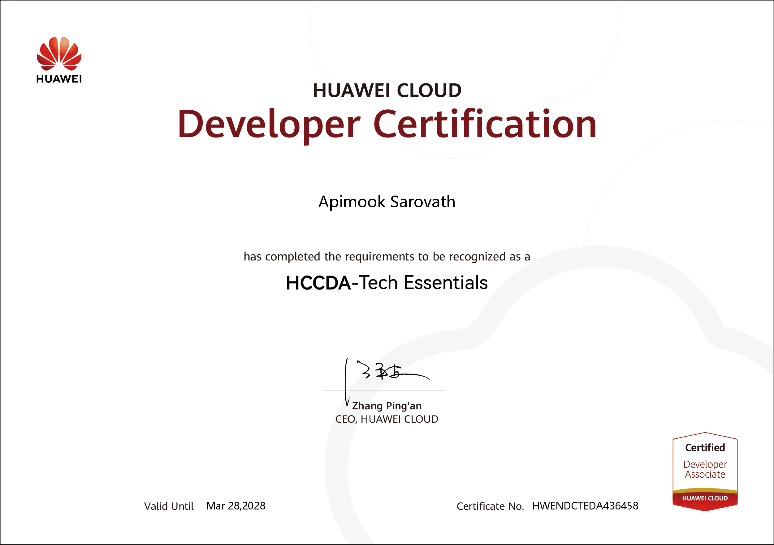 Huawei Certificate